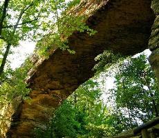 Looking up at stone arch, Natural Bridge, KY